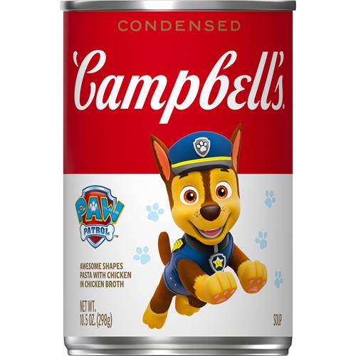 Campbell’S Condensed Kids Soup, Paw Patrol Awesome Shapes Pasta With Chicken In Chicken Broth, 10.5 Oz Can