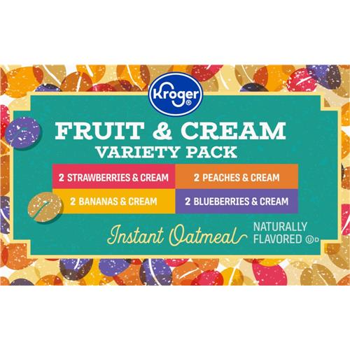 Kroger Fruit & Cream Instant Oatmeal Variety Pack 8 ct