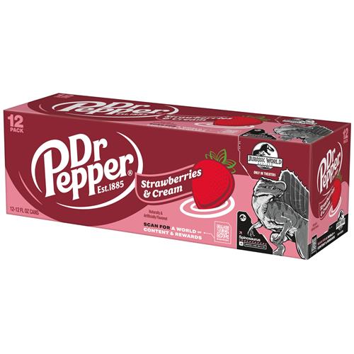Dr Pepper Strawberries And Cream Soda, 12 Fl Oz Cans, 12 Pack