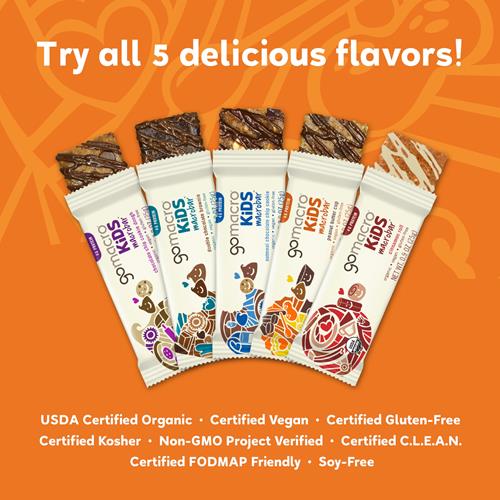 Gomacro Kids Macrobar Organic Vegan Snack Bars - Peanut Butter Cup (0.90 Ounce Bars, 7 Count)