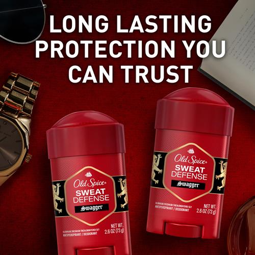 Old Spice Sweat Defense Antiperspirant & Deodorant For Men, 24/7 Ultimate Sweat Protection, Long Lasting Scent, Soft Solid, Swagger With Cedarwood Scent, 2.6 Oz