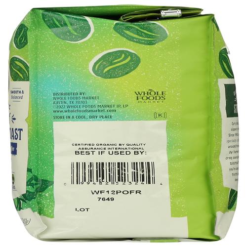 Whole Foods Market, Organic Decaf French Roast Coffee, Whole Bean, Smoky & Sweet, 12 Ounce