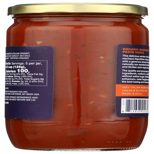Seggiano Organic Garlic Marinara Pasta Sauce, 24 Oz