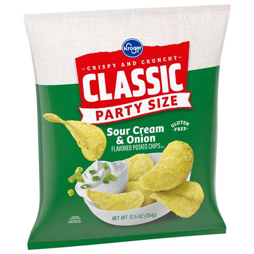 Kroger Sour Cream & Onion Potato Chips Party Size 12.5 oz