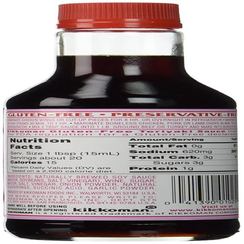 Kikkoman Gluten Free Teriyaki Sauce, 10 Ounce, One Pack