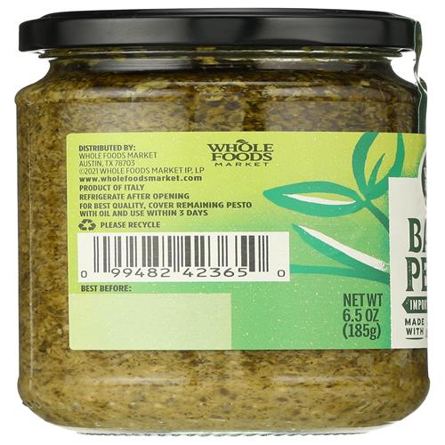 Whole Foods Market, Basil Pesto, 6.5 Ounce