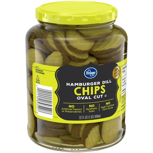 Kroger Oval Cut Hamburger Dill Chips 32 fl oz