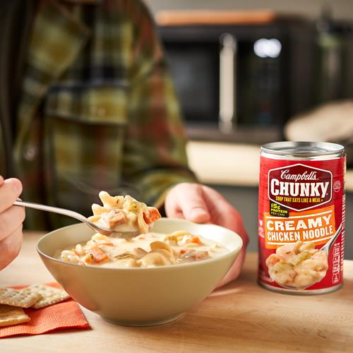 Campbells Chunky Soup, Creamy Chicken Noodle Soup, 18.8 Oz Can