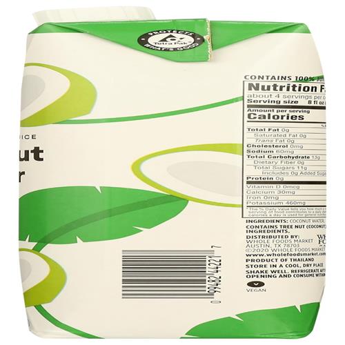 Whole Foods Market Coconut Water, 33.8 Fl Oz