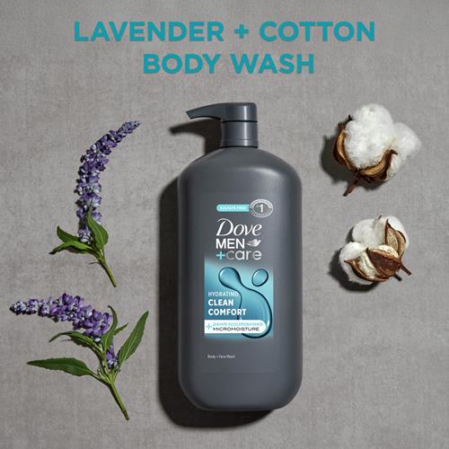 Dove Men+Care Body And Face Wash Hydrating Clean Comfort Mens Body Wash With 24-Hour Nourishing Micromoisture Technology 30 Oz