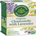 Traditional Medicinals Organic Chamomile With Lavender Herbal Tea (Pack Of 1), Calms The Nervous System, 16 Tea Bags
