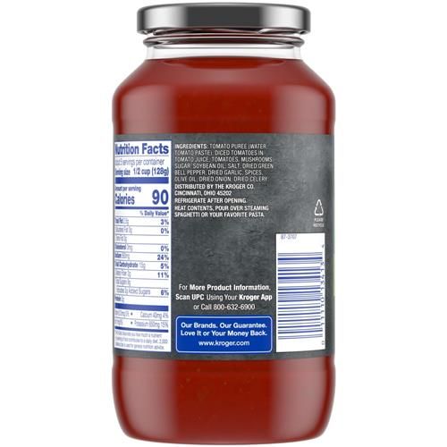 Kroger Mushroom & Green Pepper Chunky Pasta Sauce 24 oz