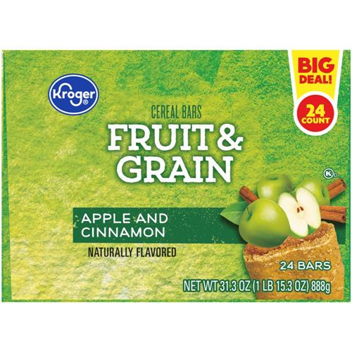 Kroger Fruit & Grain Apple & Cinnamon Breakfast Bars 24 ct