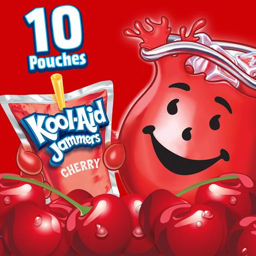 Kool-Aid Jammers Cherry Flavored 10 Ct Box, 6 Fl Oz Pouches