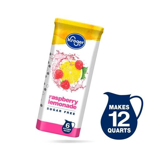 Kroger Zero Sugar Raspberry Lemonade Drink Mix Packets 6 packets