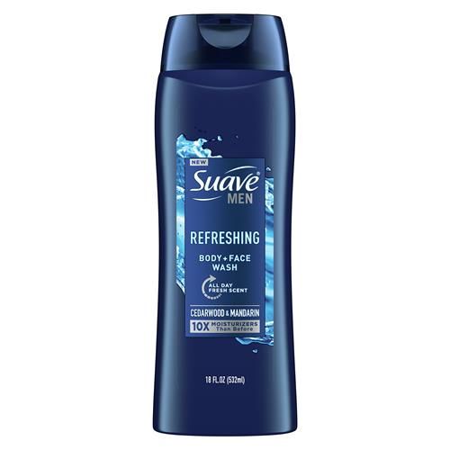 Suave Men Face & Body Wash, Refreshing Body Cleanser For Moisturized Skin, With An All Day Fresh Scent 18 Oz