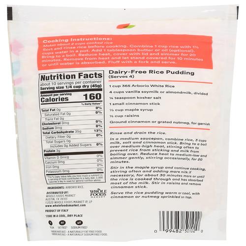 Whole Foods Market, Arborio White Rice, 16 Ounce
