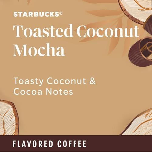 Starbucks Ground Coffee, Toasted Coconut Mocha Flavored Coffee, 100% Arabica, Limited Edition, 1 Bag (11 Oz)