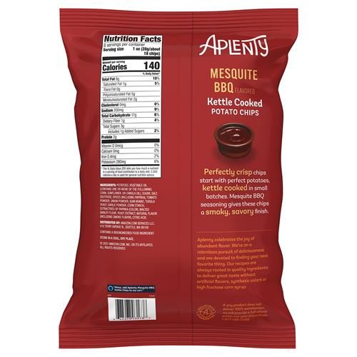 Aplenty Mesquite Bbq Kettle Cooked Potato Chips, 8 Oz