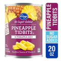 Kroger Canned Pineapple Tidbits No Sugar Added in Pineapple Juice 20 oz
