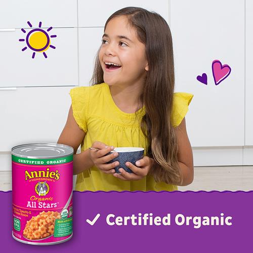 Annies Organic All Stars, Canned Pasta In Tomato And Cheese Sauce, 15 Oz