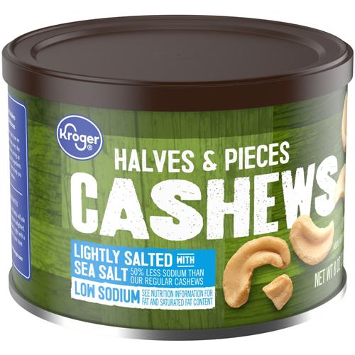 Kroger Halves & Pieces Lightly Salted Cashews 8 oz