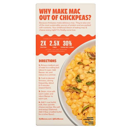 Banza Shells & Classic Cheddar Mac And Cheese - High Protein, Gluten Free, And Lower Carb Protein Mac And Cheese - 5.5Oz