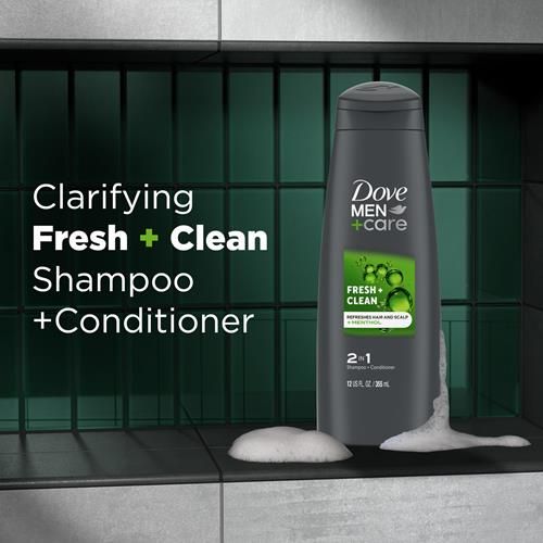 Dove Men+Care Fortifying 2 In 1 Shampoo And Conditioner For Normal To Oily Hair Fresh And Clean With Caffeine Helps Strengthen And Nourish Hair 12 Oz