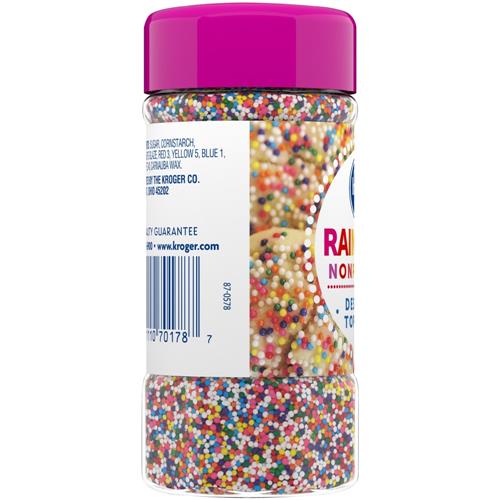 Kroger Rainbow Nonpareils Dessert Topping 3.75 oz