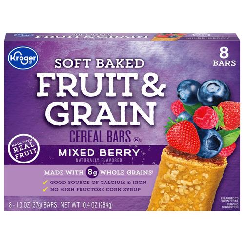 Kroger Fruit & Grain Mixed Berry Breakfast Bars 8 ct