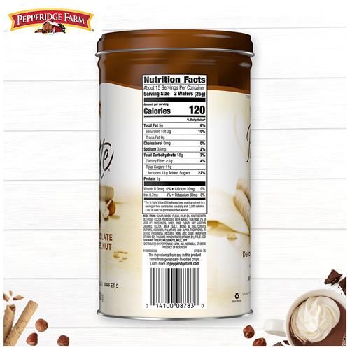 Pepperidge Farm Pirouette Cookies, Chocolate Hazelnut Créme Filled Wafers, 13.5 Oz Tin