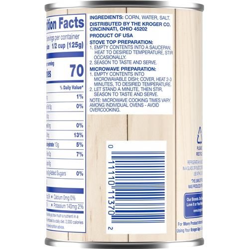 Kroger Super Sweet Golden Whole Kernel Corn 15.25 oz