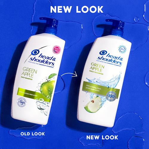 Head And Shoulders Dandruff Shampoo, Anti-Dandruff Treatment, Green Apple For Daily Use, Paraben Free, 28.2 Oz