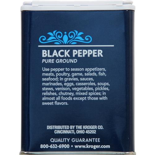 Kroger Pure Ground Black Pepper 4 oz