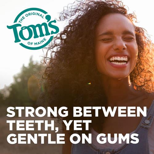 Toms Of Maine Naturally Waxed Antiplaque Flat Dental Floss, Spearmint, 32 Yards