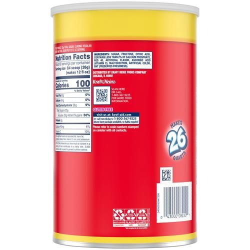Kool-Aid Caffiene Free Jumbo Cherry Sweetened Powdered Drink Mix 1 Count 63 Oz Canister