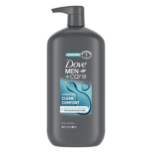 Dove Men+Care Body And Face Wash Hydrating Clean Comfort Mens Body Wash With 24-Hour Nourishing Micromoisture Technology 30 Oz