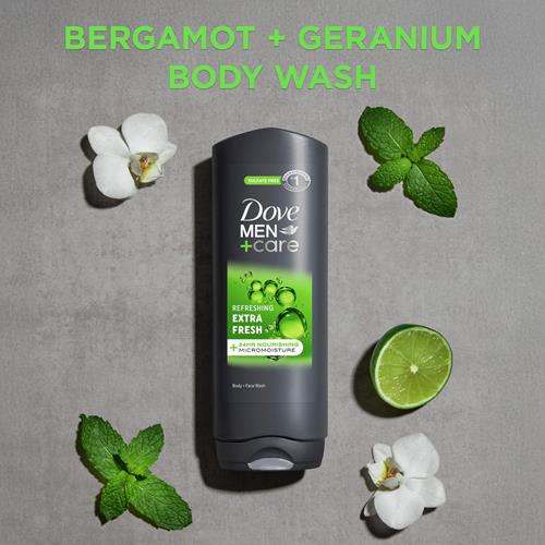 Dove Men+Care Body And Face Wash Refreshing Extra Fresh Body Wash For Men With 24-Hour Nourishing Micromoisture Technology 18 Oz