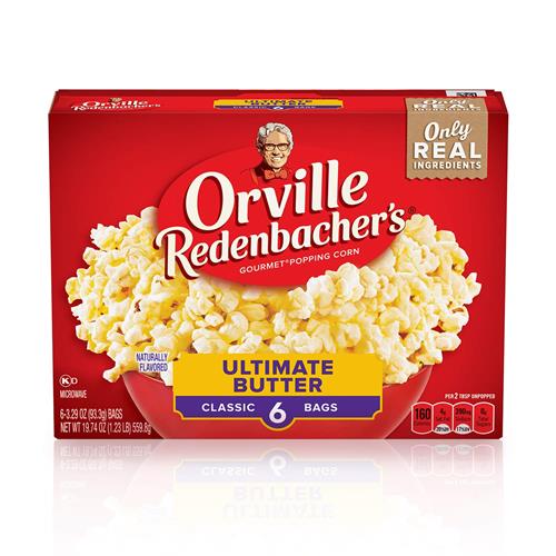 Orville Redenbachers Microwave Popcorn, Ultimate Butter Flavor, 3.29 Oz., 6-Count