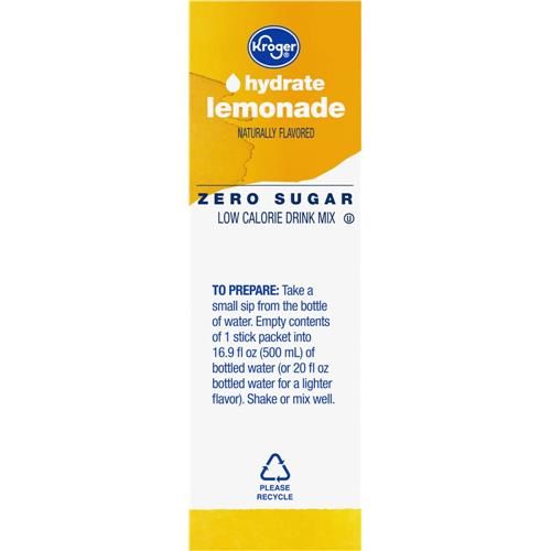 Kroger Hydrate Zero Sugar Lemonade Drink Mix Packets 10 packets