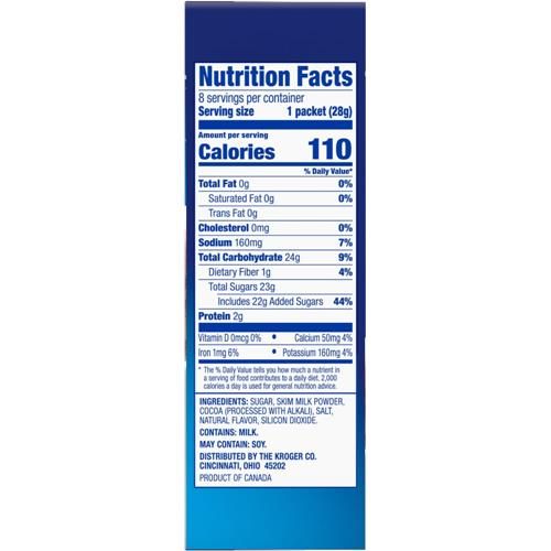 Kroger Fat Free Milk Chocolate Hot Cocoa Mix 8 ct / 7.9 oz