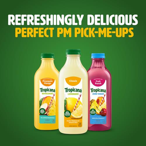 Tropicana Classic Lemonade, Made With Real Lemons, 46 Fl Oz Bottle