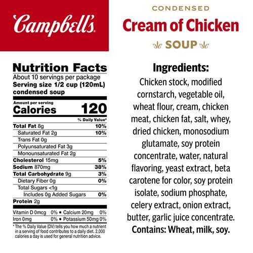 Campbells Condensed Cream Of Chicken Soup, 10.5 Ounce Can (Pack Of 4)
