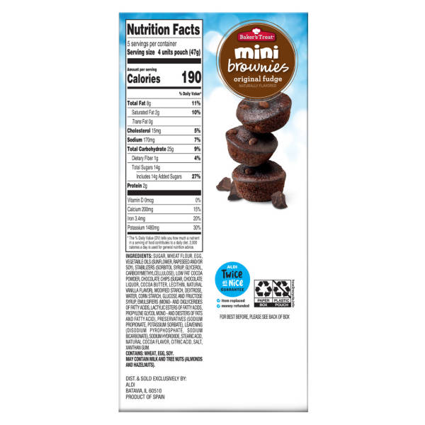 Baker's Treat Mini Brownie Bites, 8.25 oz