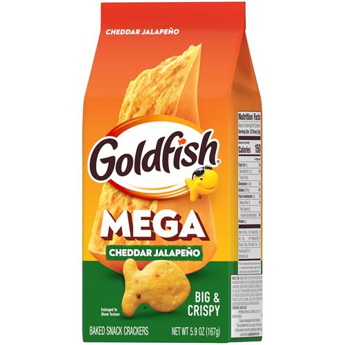 Goldfish Mega Bites, Cheddar Jalapeno Crackers, 5.9 Oz Bag