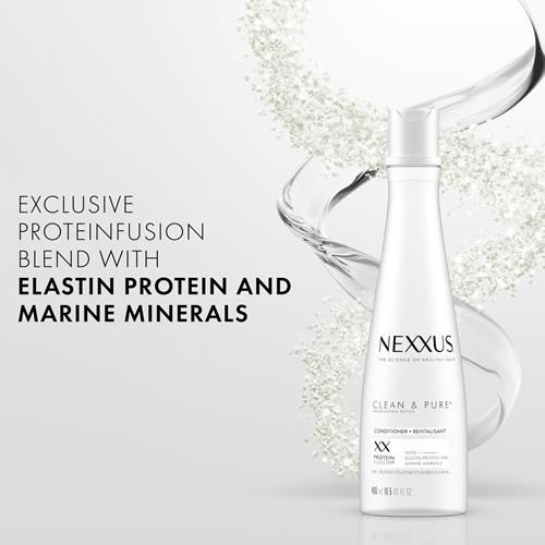 Nexxus Clean And Pure Conditioner With Proteinfusion, Nourished Hair Care, Silicone, Dye, And Paraben Free 13.5 Oz