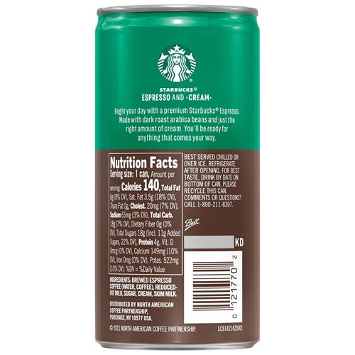 Starbucks Doubleshot Espresso Coffee Beverage, 6.5 Oz Cans (4 Pack)