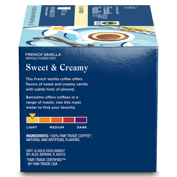 Barissimo Fair Trade French Vanilla Flavored Single Serve Coffee Pods, 12 count