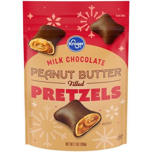 Kroger Milk Chocolate-Covered Peanut Butter-Filled Pretzels 7 oz