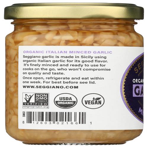 Seggiano Organic Minced Italian Garlic, 5.29 Oz